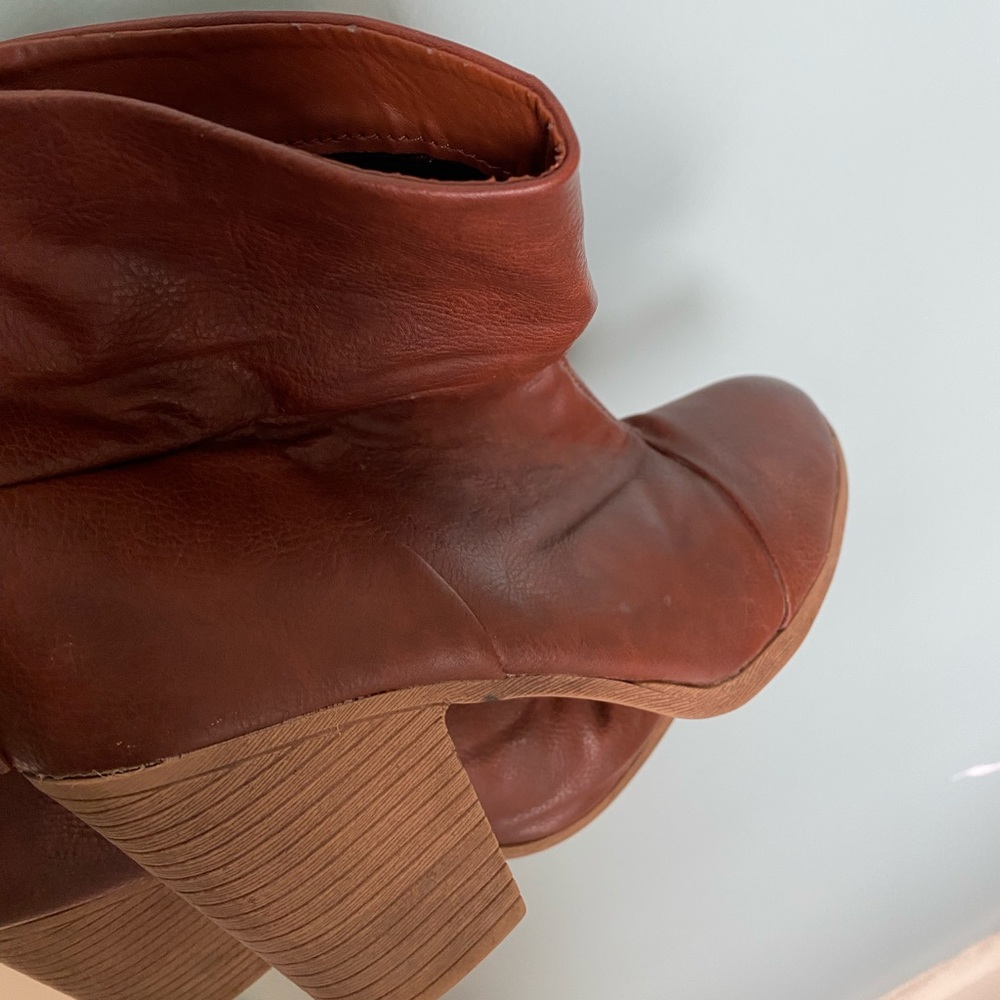 Brown heeled boots
